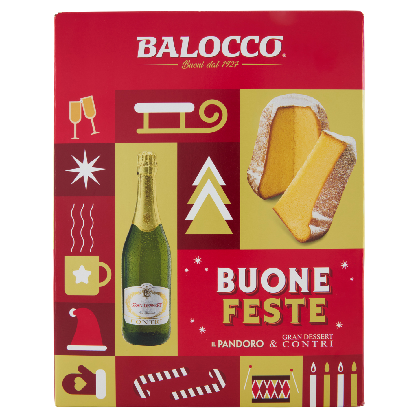 Balocco Buone Feste, Panettone (750g) e Spumante (75cl)
