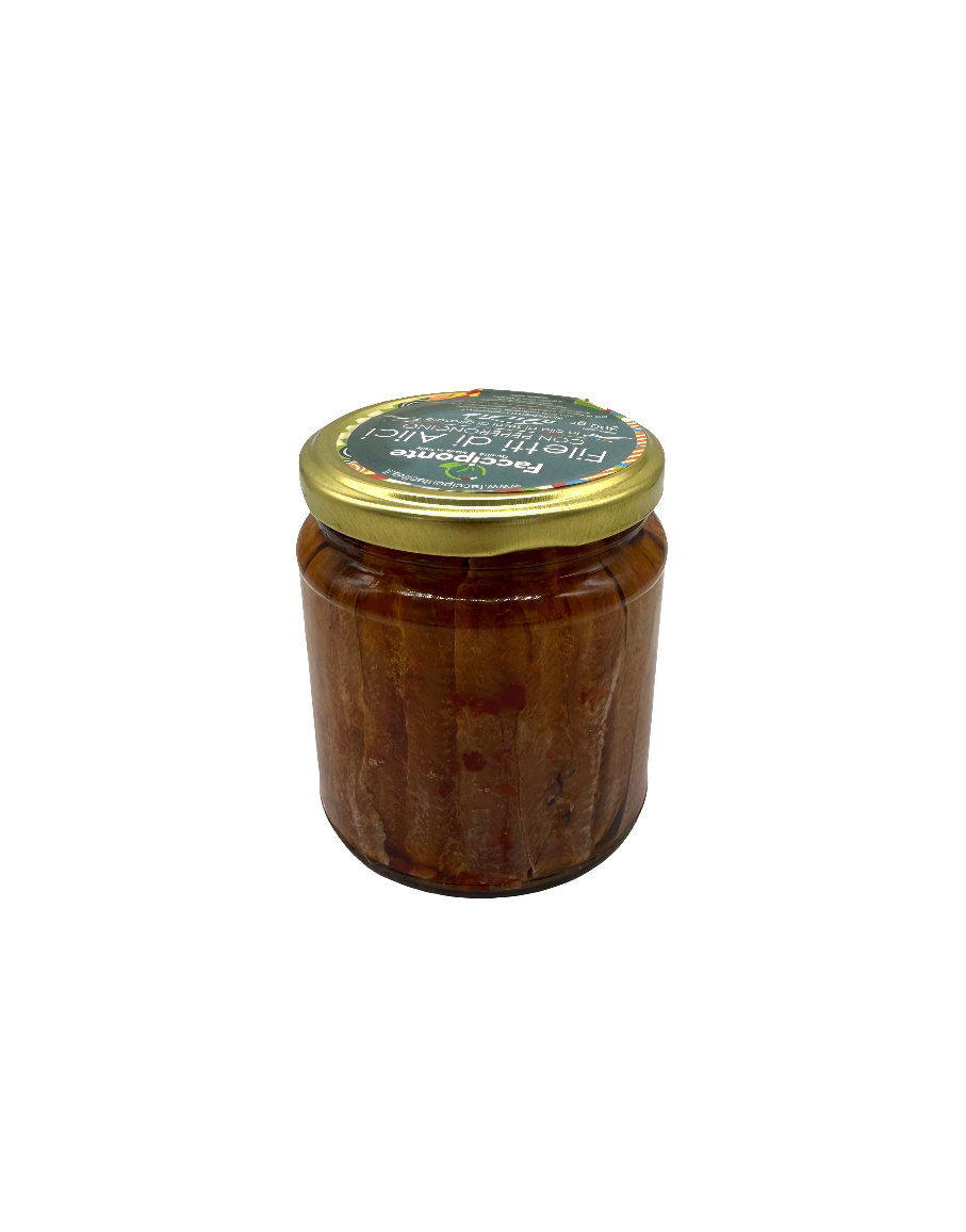 Sardellen mit Peperoncino (Scharf)