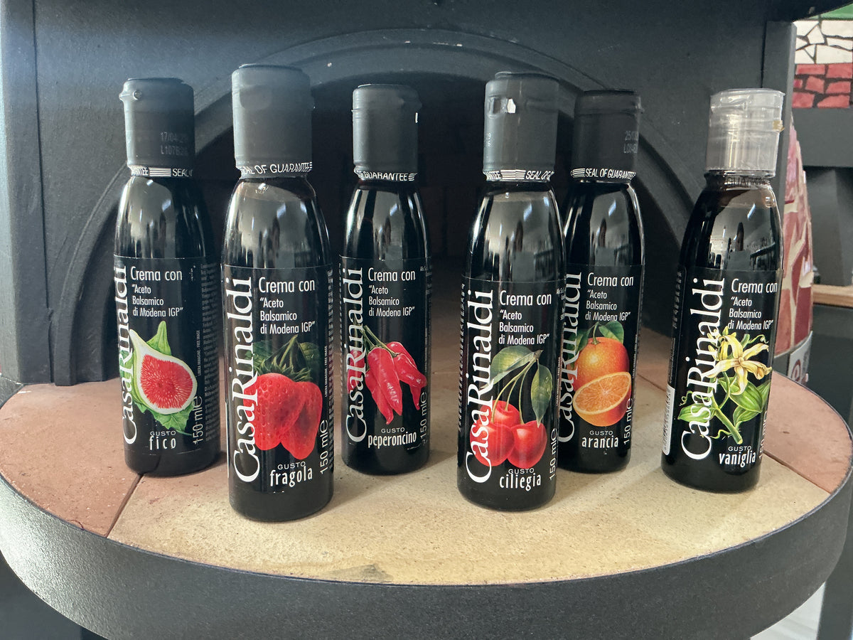 Casa Rinaldi Crema Con Aceto Balsamico Gusto Fico-vaniglia-Peperoncino-Fragola-arancia-ciliegia 150ml