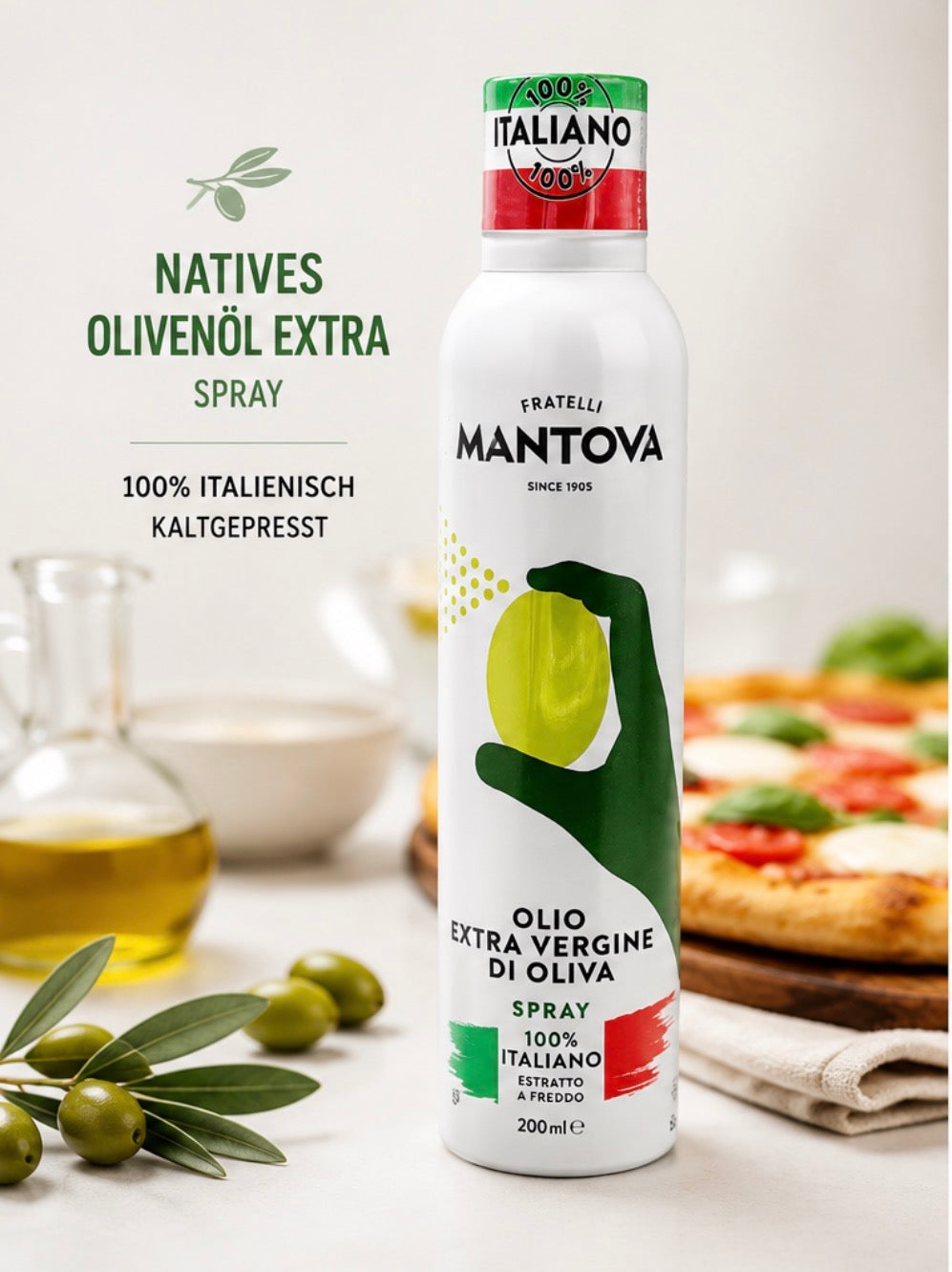 Olivenöl als Spray Extra vergine 100% Italiano/ Pizza/ Trüffel
