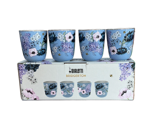 Bialetti- Brdgerton Set mit 4 Porzellanbechern 80ml