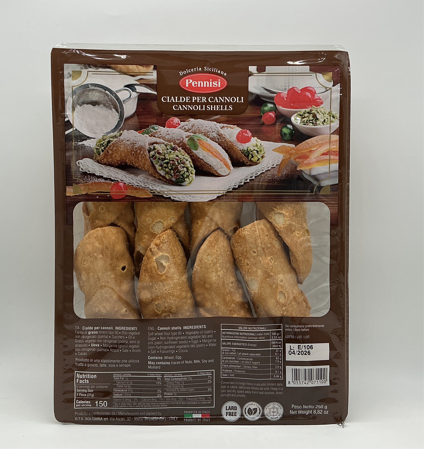 Cialde per cannoli  grandi Pennisi 250g