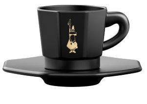 Bialetti Espresso-Tassenset – 4er Set, Schwarz mit Goldlogo