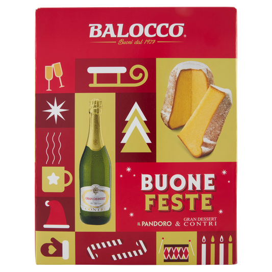 Balocco Buone Feste, Panettone (750g) e Spumante (75cl)
