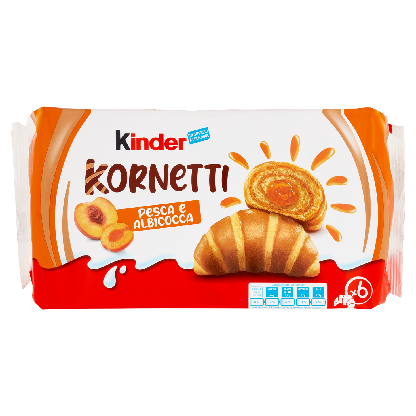 KINDER KORNETTI PESCA E ALBICOCCA 252 GR