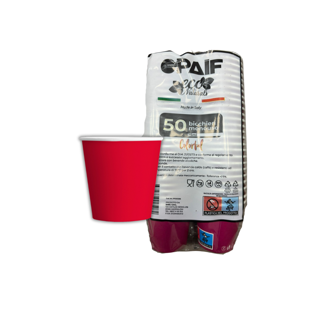 PAIF BICCHIERE CAFFE'MAGENTA 75ML 50 PZ