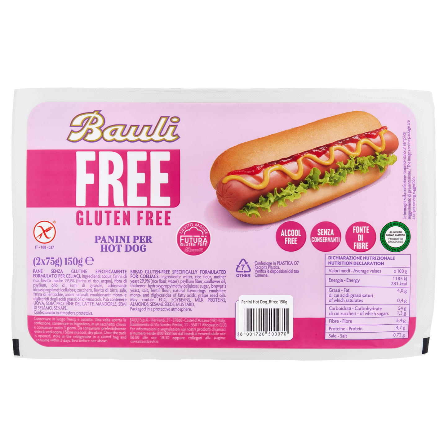 BAULI HOT DOG X2 SENZA GLUTINE 150 GR
