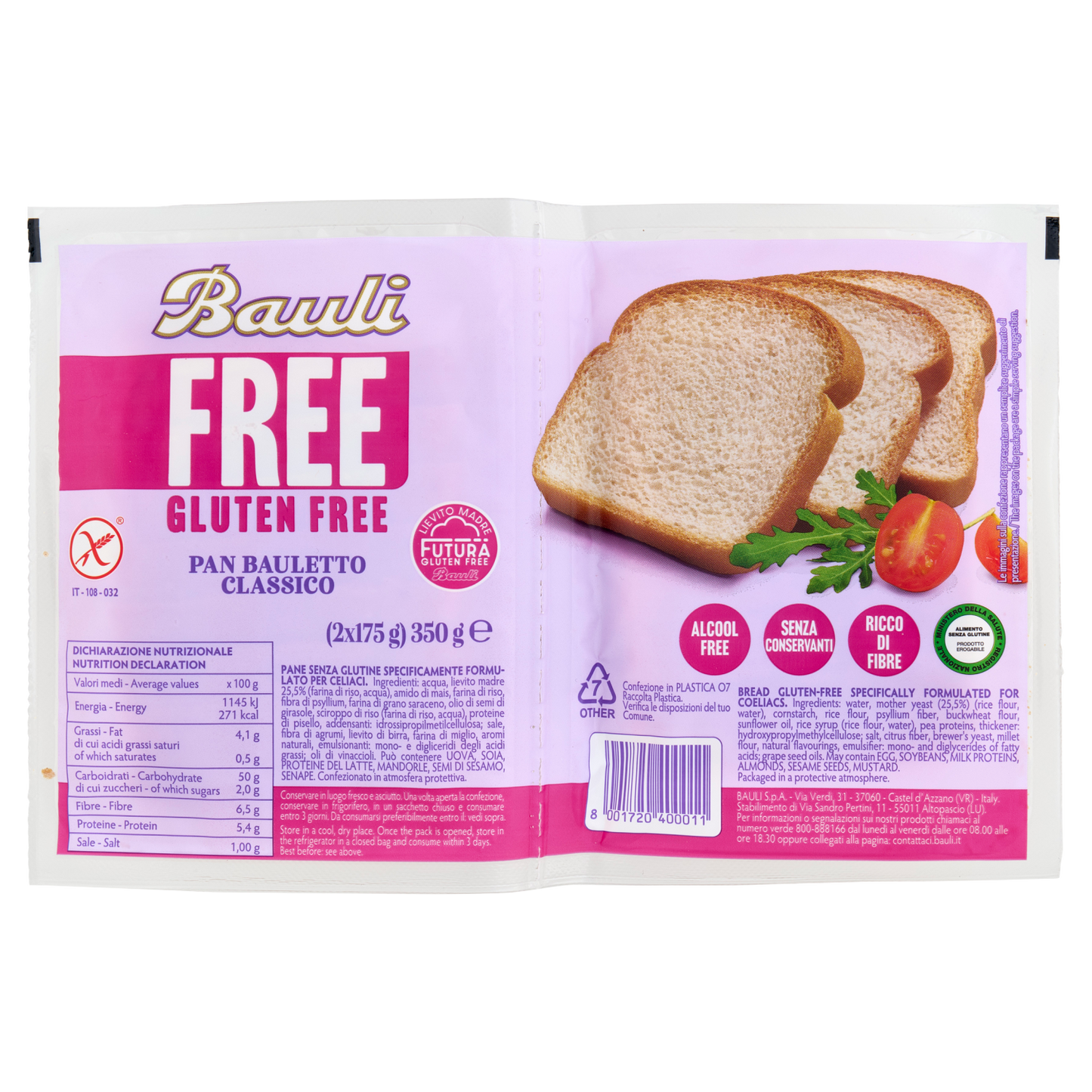 BAULI PAN BAULETTO SENZA GLUTINE 350 GR