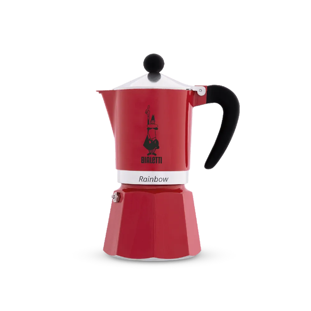 Espressokocher Rainbow 3 Tassen Rot