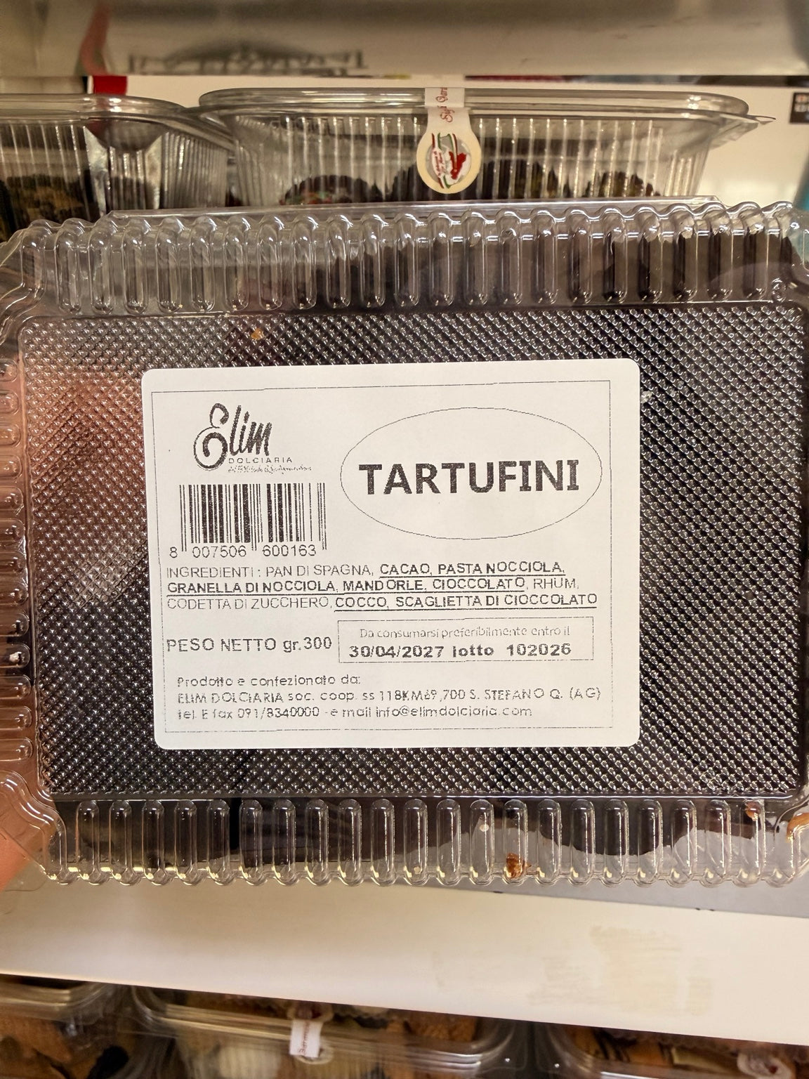 Tartufini – Sizilianische Schokoladenspezialitäten 300 g – Originalverpackung